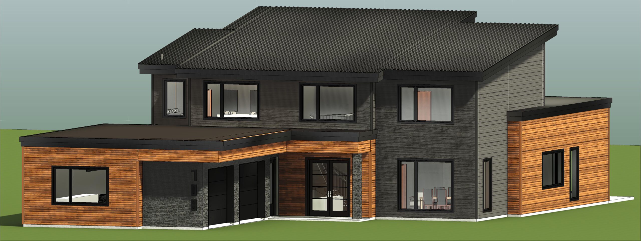 Perspective 3D couleur - Plan de maison