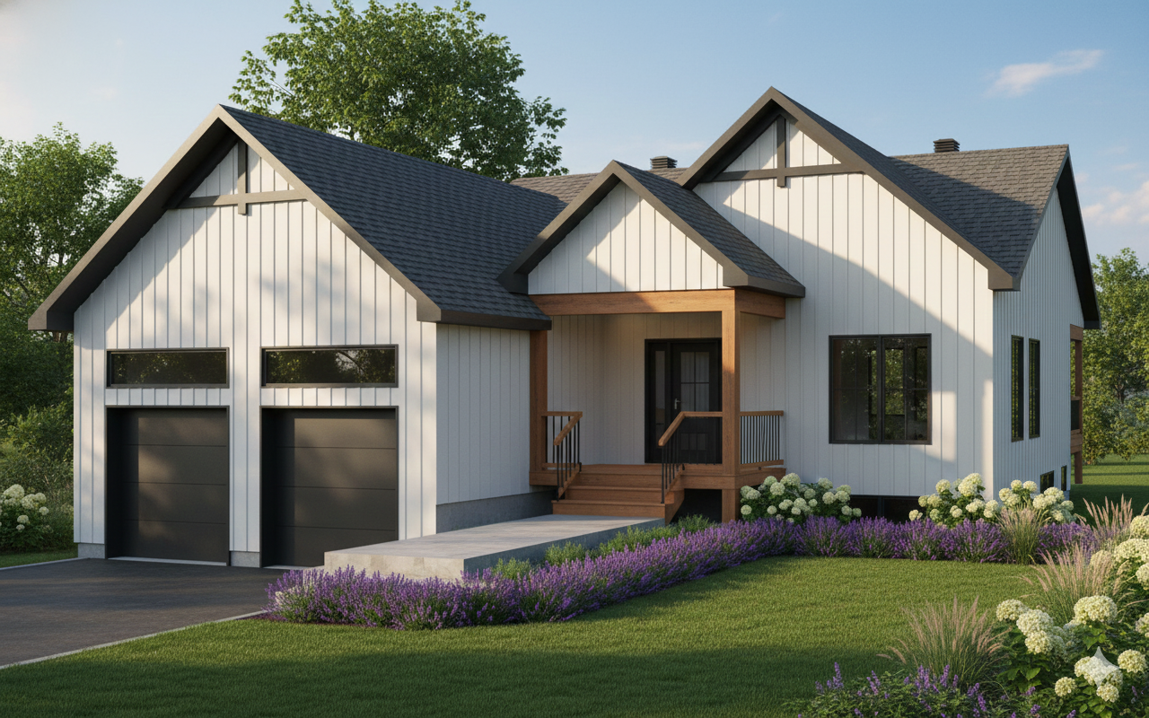 plan maison moderne farmhouse